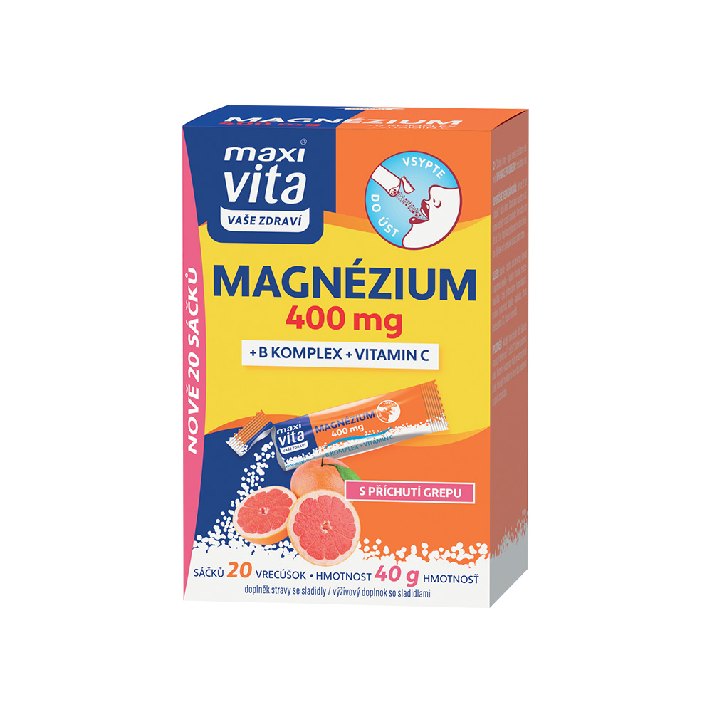 Maxivita Magnesium + B komplex + Vitamin C 20 sáčků Maxivita