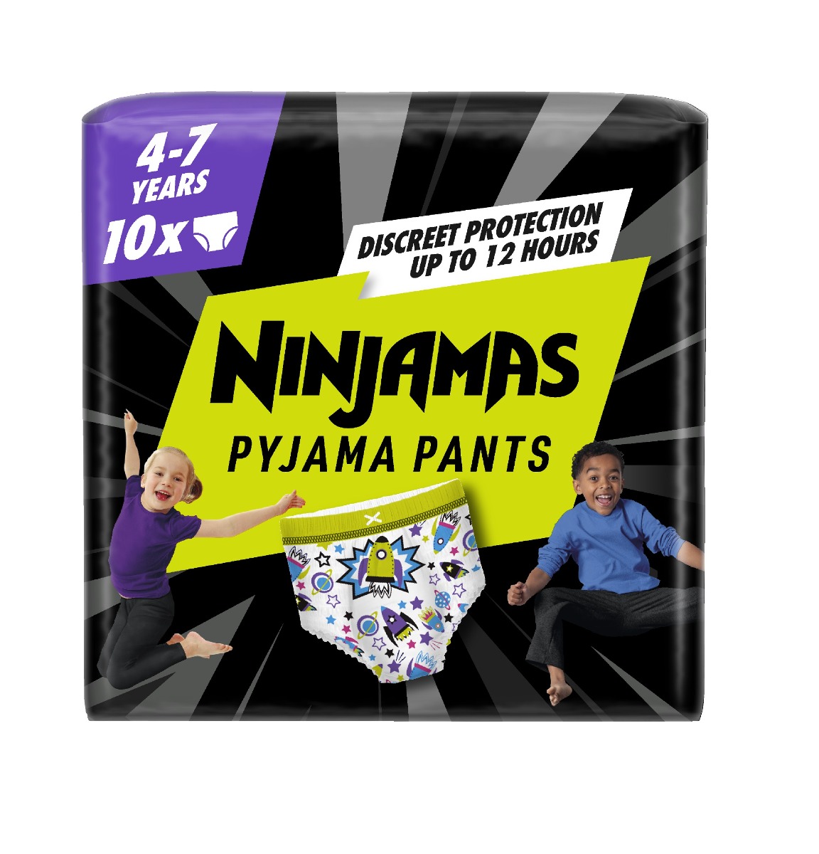 Ninjamas Pyjama Pants kosmické lodě 4–7 let pyžamové kalhotky 10 ks Ninjamas