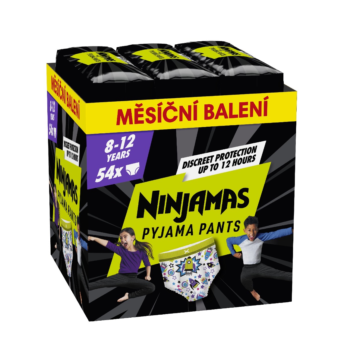 Ninjamas Pyjama Pants kosmické lodě 8–12 let pyžamové kalhotky 54 ks Ninjamas