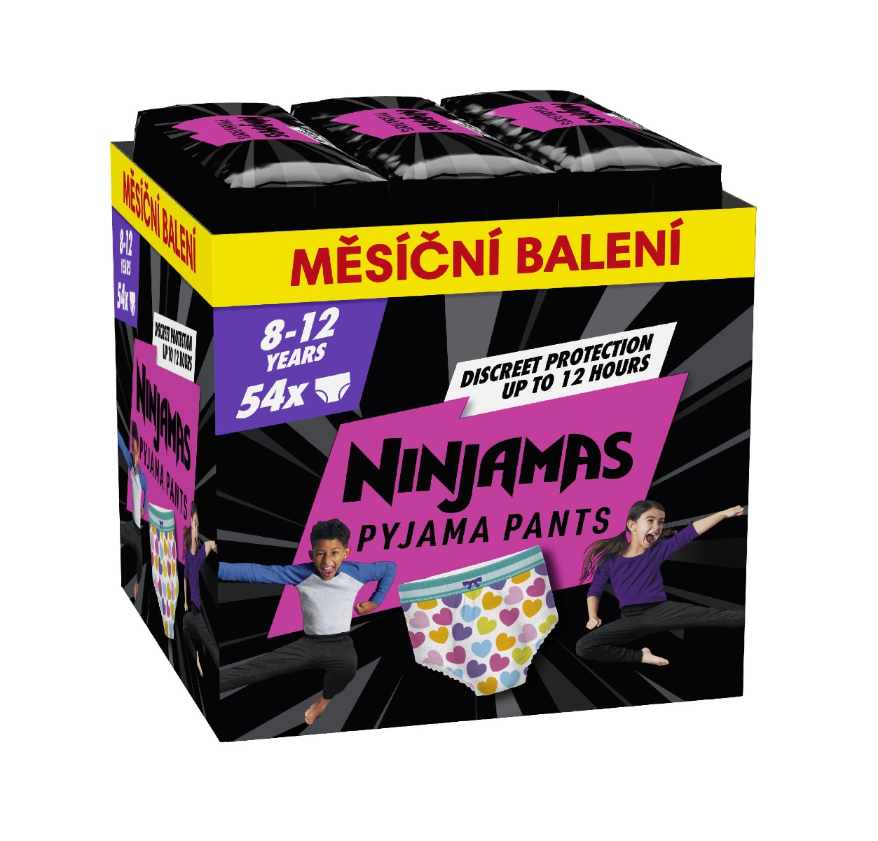 Ninjamas Pyjama Pants srdíčka 8–12 let pyžamové kalhotky 54 ks Ninjamas