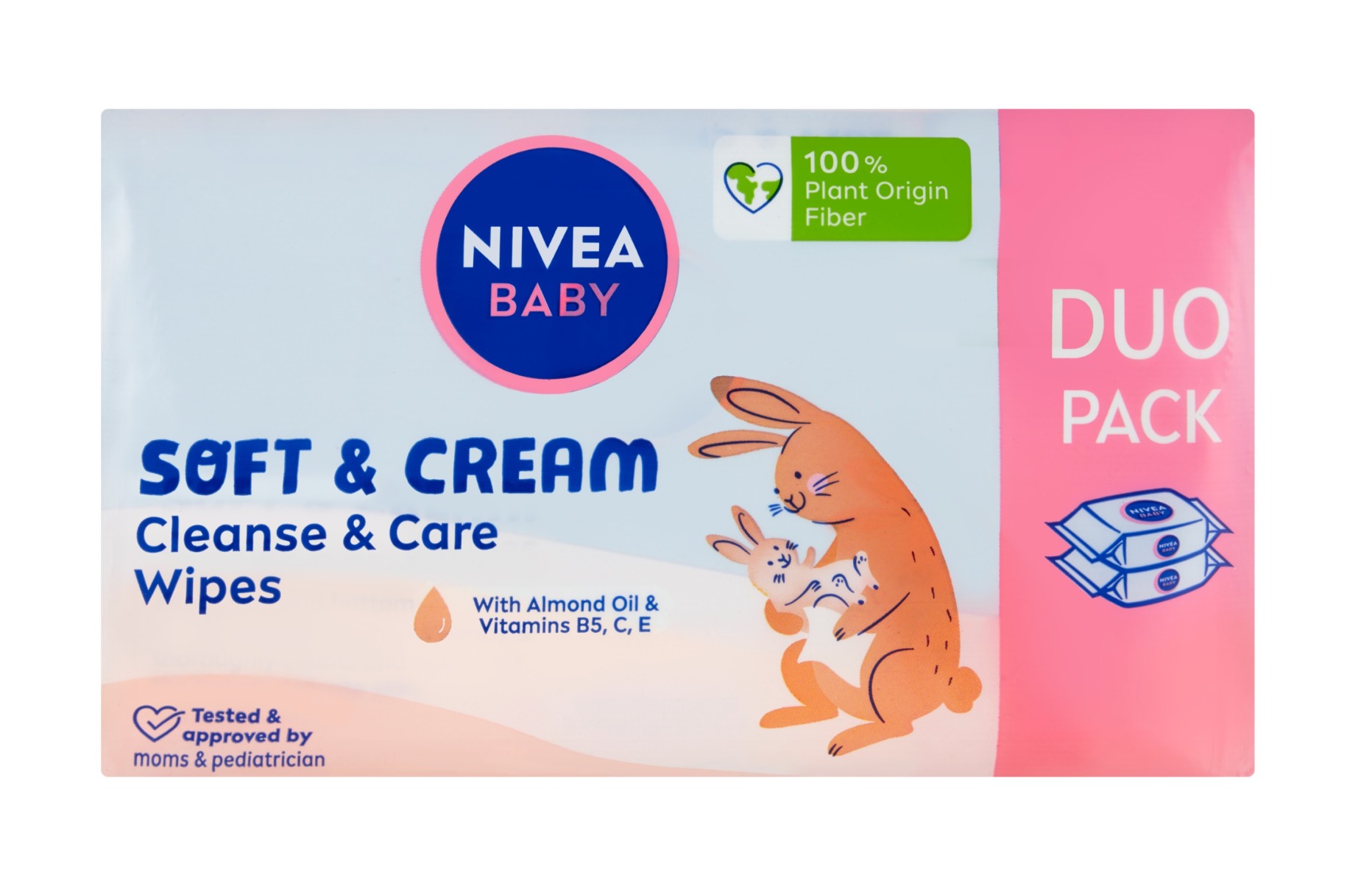 Nivea baby Soft & Cream duopack čisticí ubrousky 2x57 ks Nivea baby