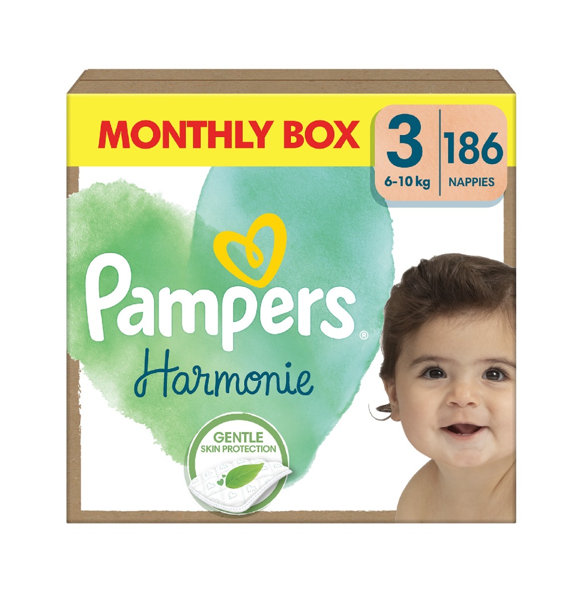 Pampers Harmonie Box vel. 3 6–10 kg dětské pleny 186 ks Pampers