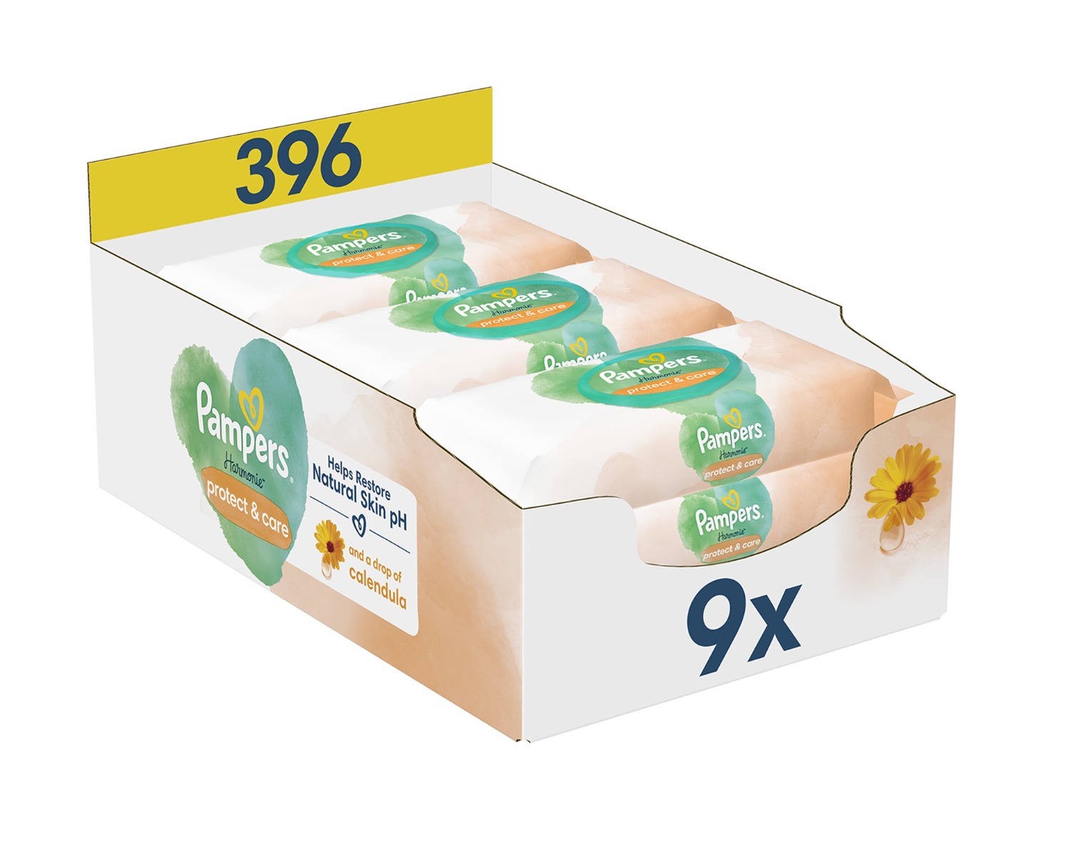 Pampers Harmonie Calendula vlhčené ubrousky 9x44 ks Pampers