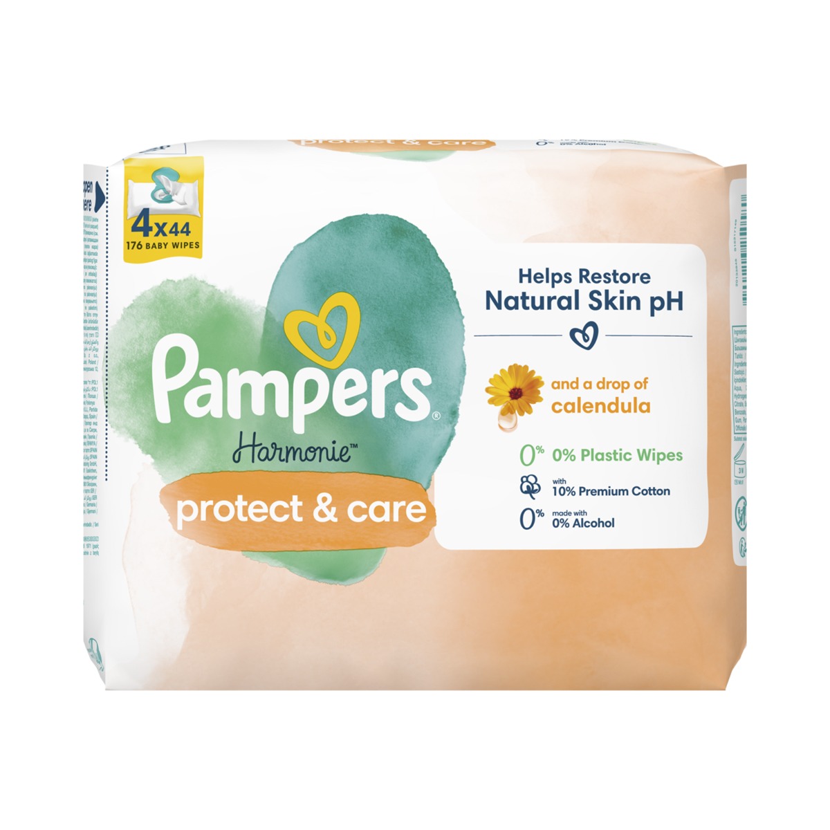 Pampers Harmonie Protect&Care Calendula vlhčené ubrousky 4x44 ks Pampers