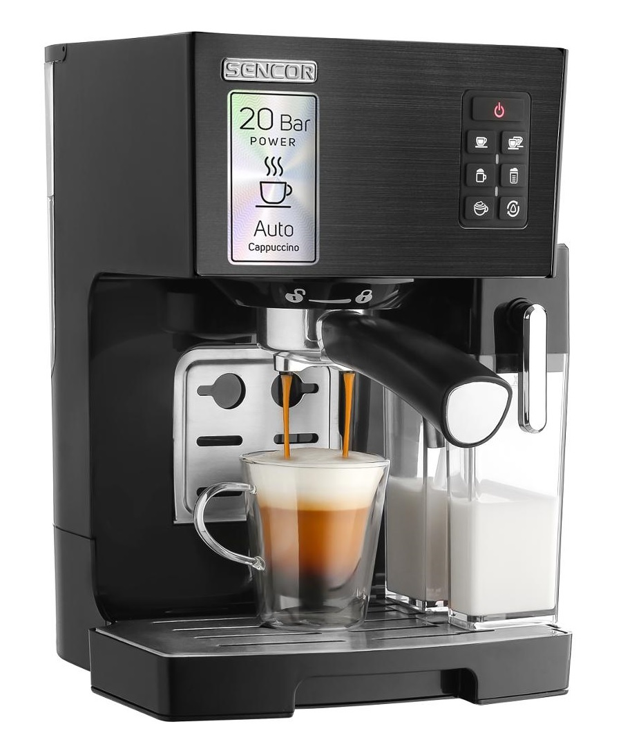 SENCOR SES 4050SS-EUE3 Espresso poloautomatický pákový kávovar černý SENCOR