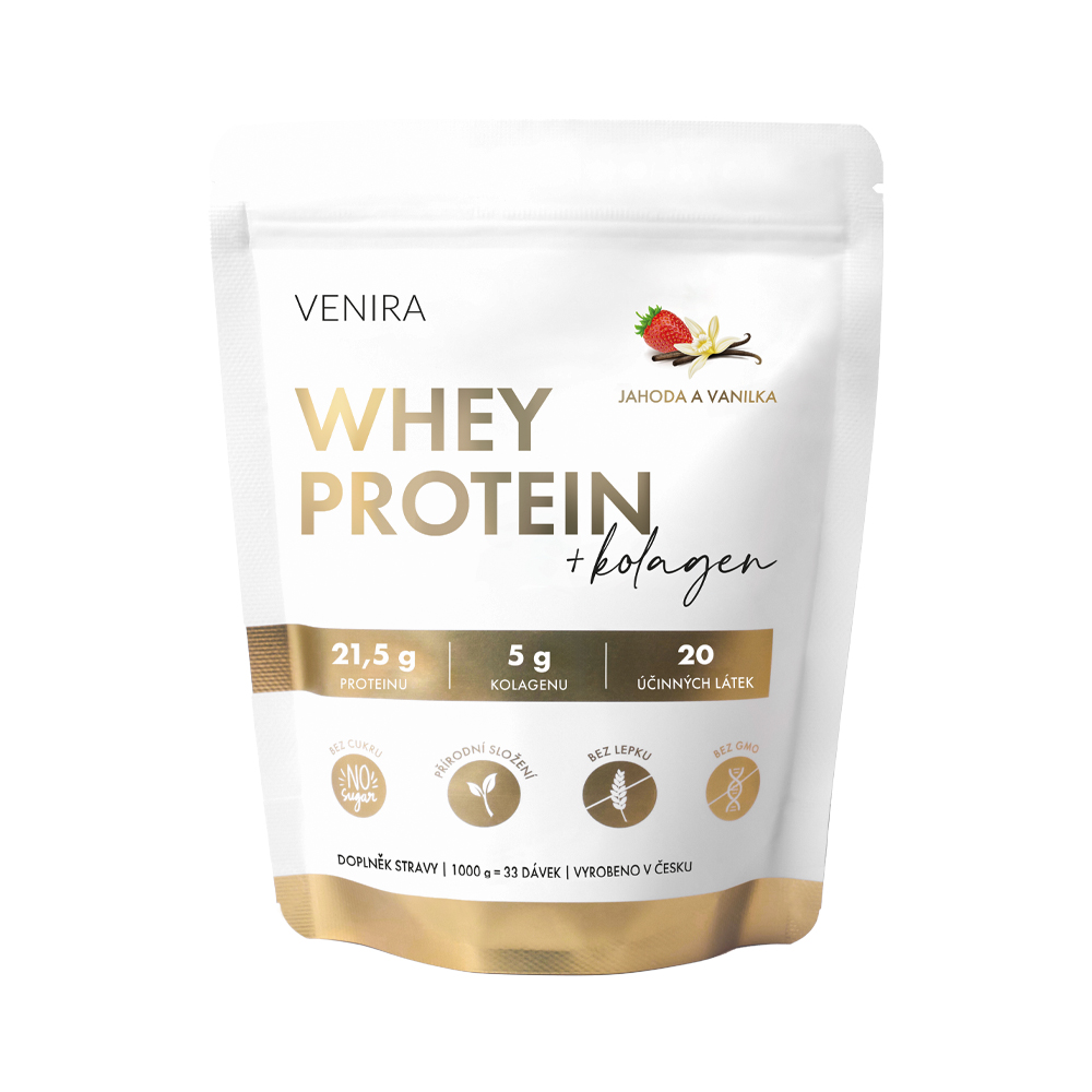 Venira Whey protein jahoda-vanilka 1000 g Venira