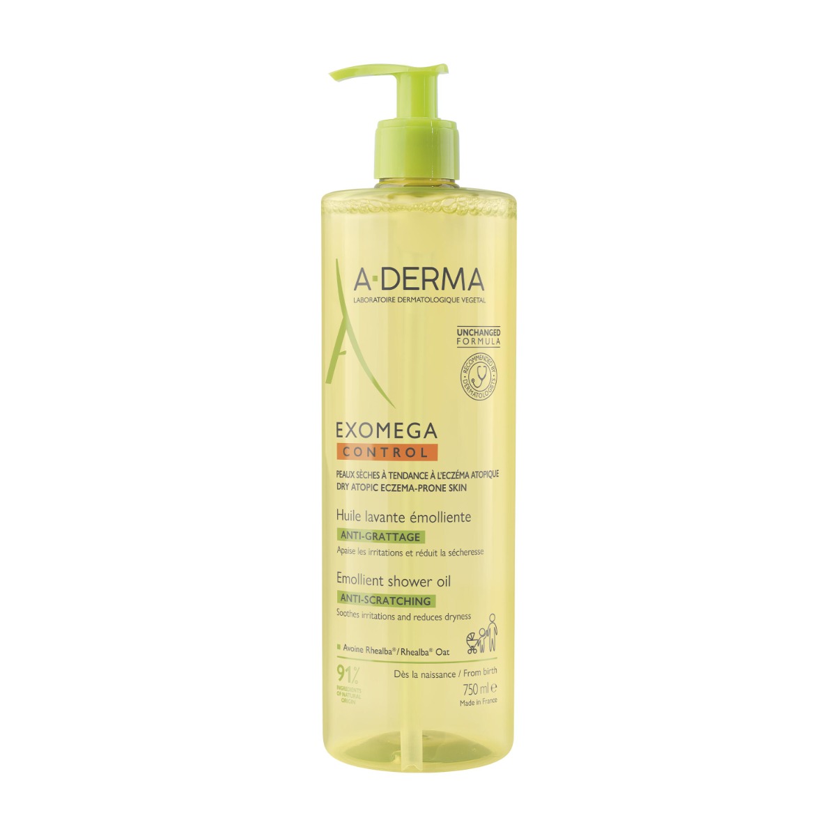 A-Derma Exomega Control Zvláčňující sprchový olej 750 ml A-Derma