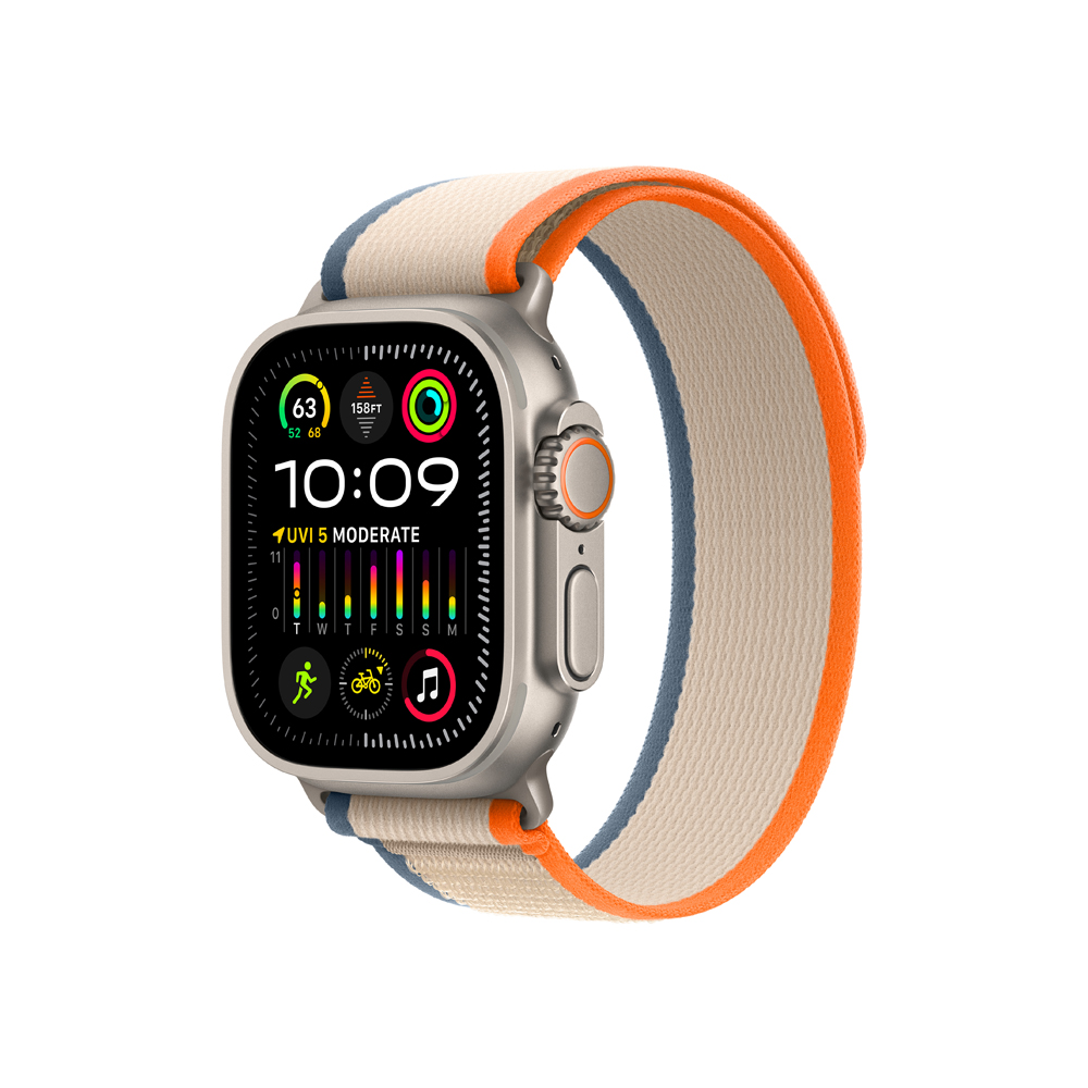 Apple Watch Ultra 2 49 mm Trail loop M/L smart hodinky Titan/Orange-Beige Apple