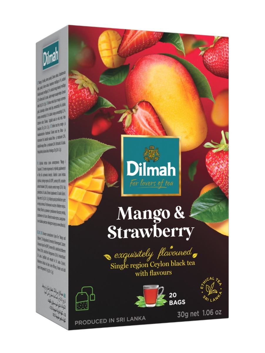 Dilmah Černý čaj Mango & Jahoda nálevové sáčky 20x1