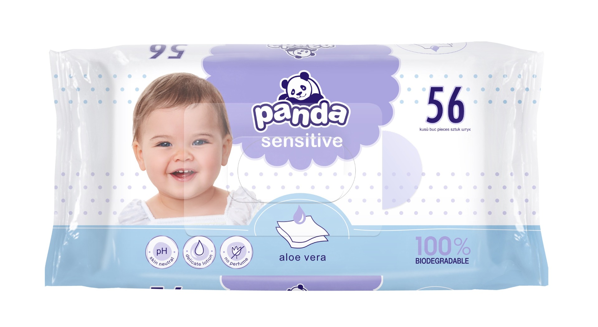 Panda Sensitive Vlhčené ubrousky 56 ks Panda