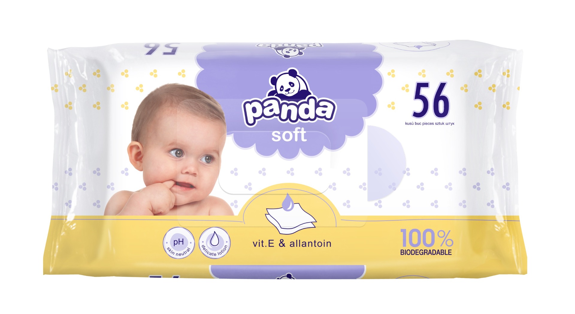 Panda Soft Vlhčené ubrousky 56 ks Panda