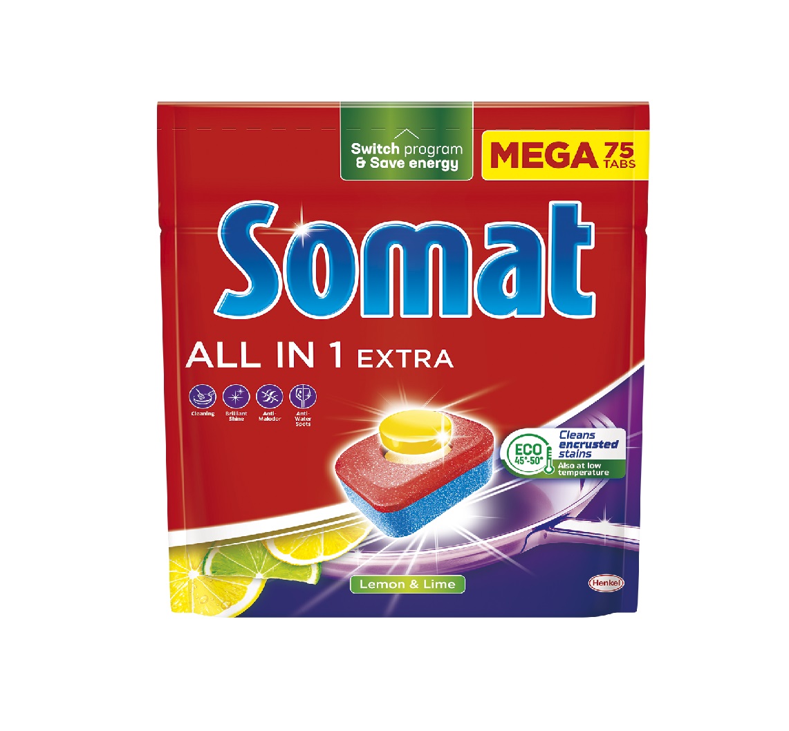 Somat Tablety do myčky All in 1 Extra Lemon & Lime 75 ks Somat