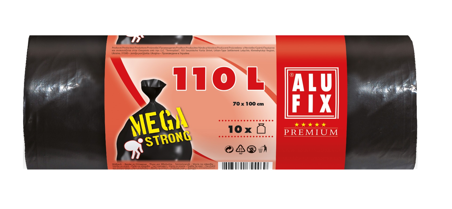 Alufix Mega Premium Pytle na odpadky 110 l 10 ks Alufix