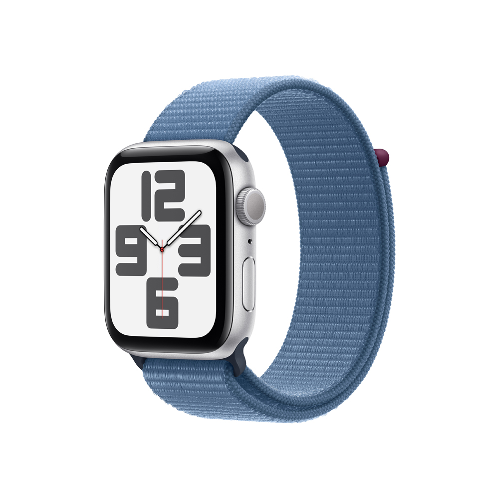 Apple Watch SE 44 mm sport loop smart hodinky Silver/Winter Blue Apple