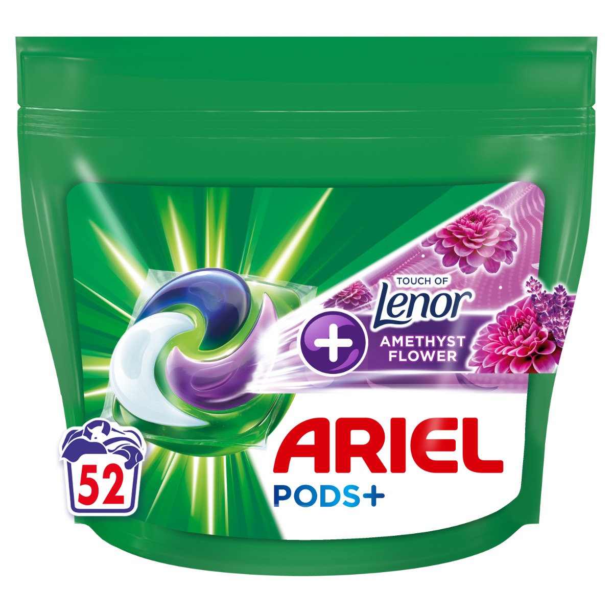 Ariel Touch of Lenor Amethyst Flower Prací kapsle 52 ks Ariel