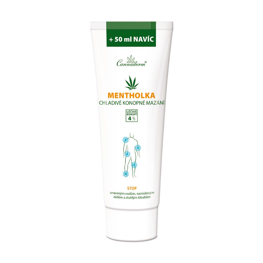 Cannaderm Mentholka chladivé konopné mazání 250 ml Cannaderm