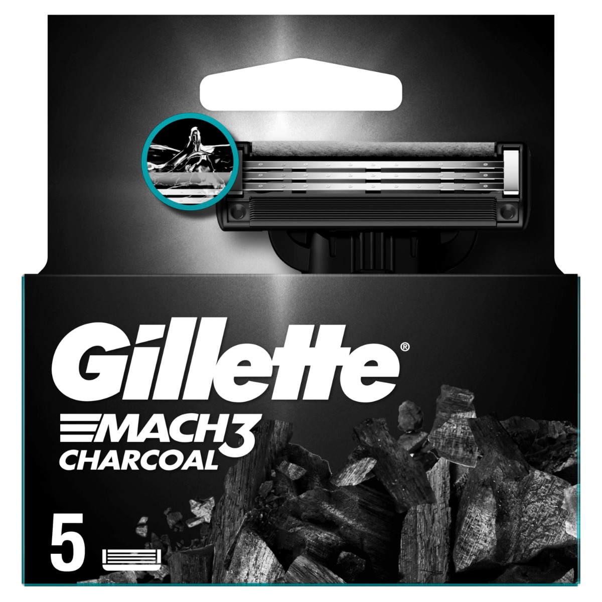 Gillette Mach3 Charcoal náhradní hlavice 5 ks Gillette