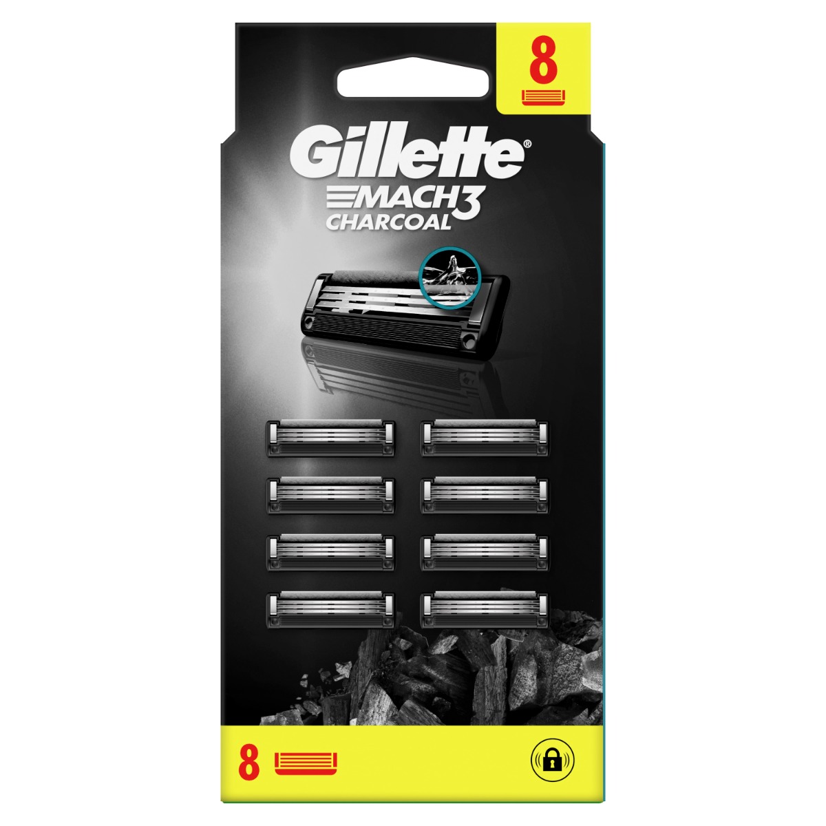 Gillette Mach3 Charcoal náhradní hlavice 8 ks Gillette