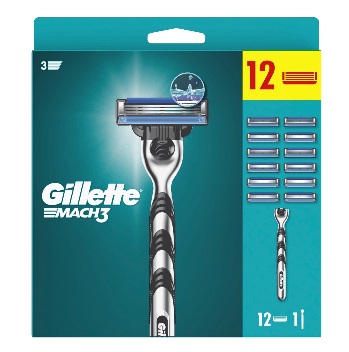 Gillette Mach3 pánský holicí strojek + 12 hlavic Gillette