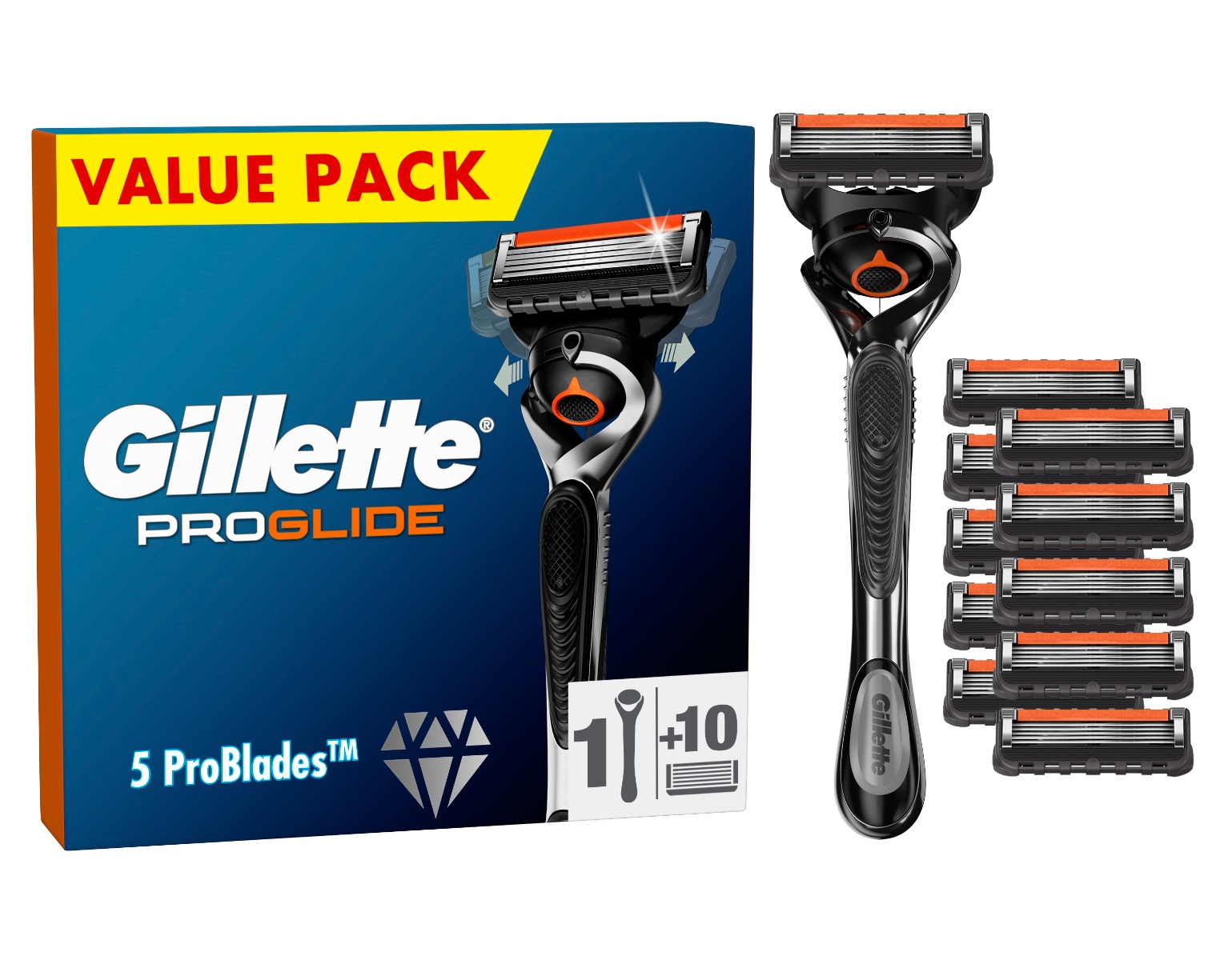 Gillette ProGlide FlexBall pánský holicí strojek + 10 hlavic Gillette