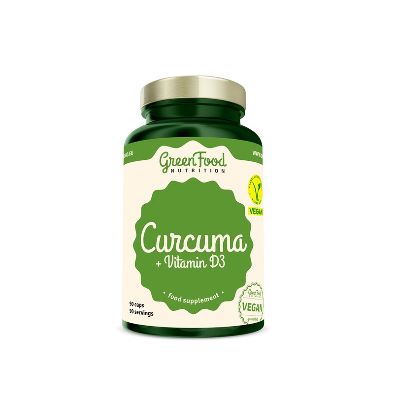 GreenFood Nutrition Curcuma + Vitamin D3 90 kapslí GreenFood Nutrition