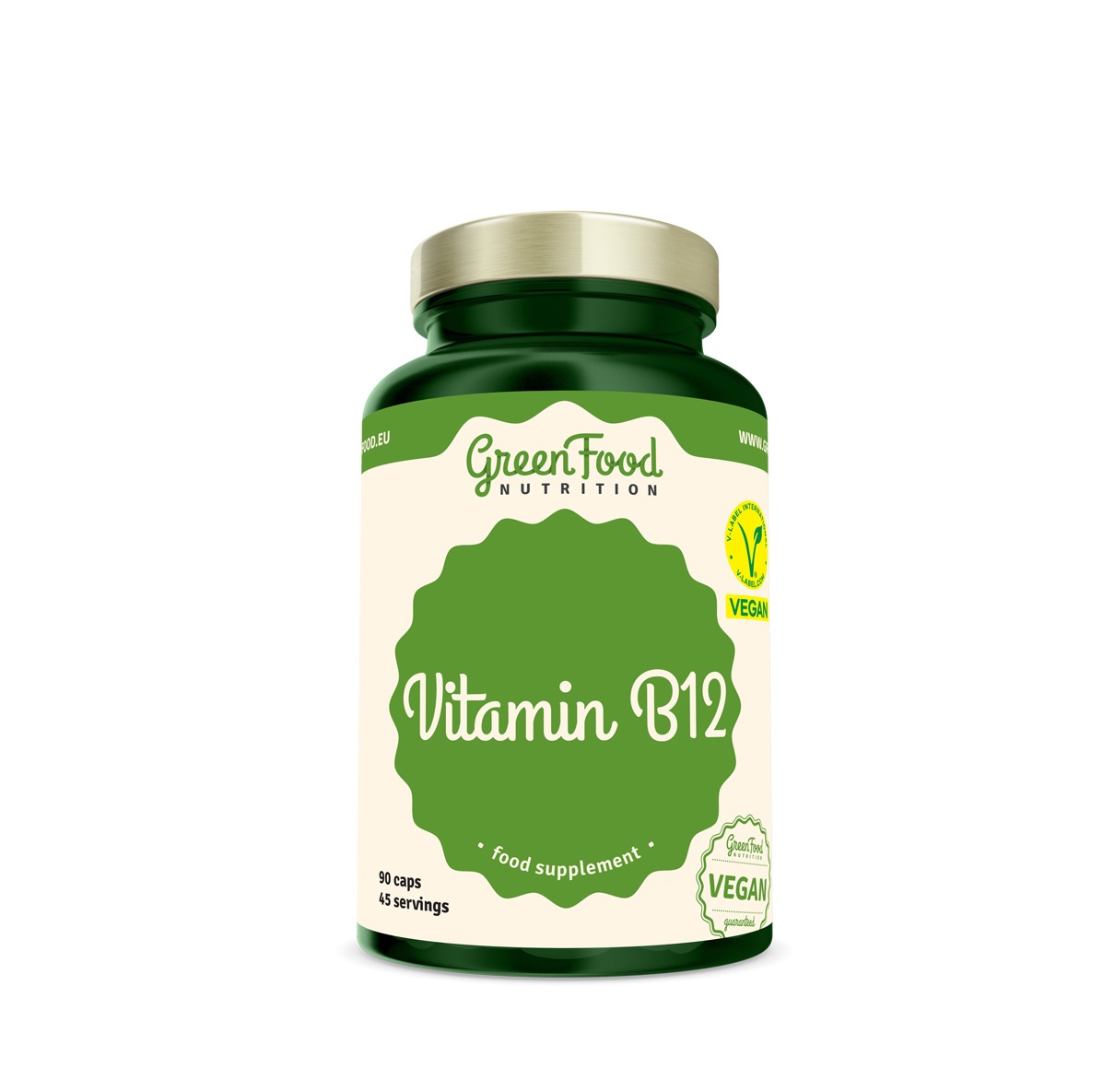 GreenFood Nutrition Vitamin B12 90 kapslí GreenFood Nutrition