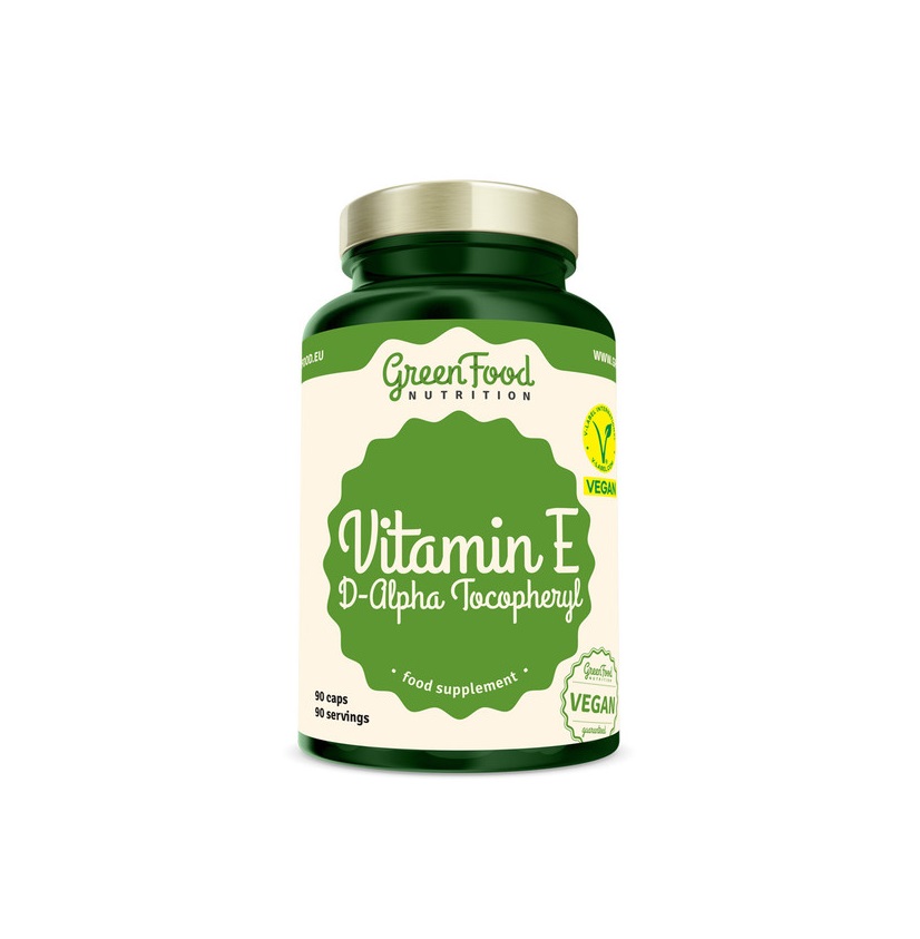 GreenFood Nutrition Vitamin E D-Alpha Tocopheryl 90 kapslí GreenFood Nutrition