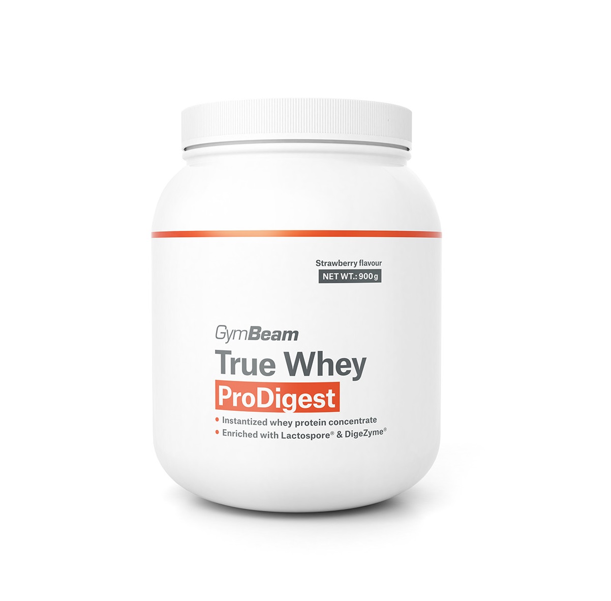 GymBeam True Whey ProDigest strawberry 900 g GymBeam