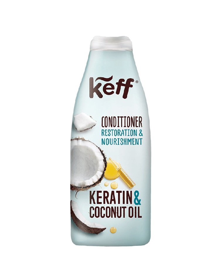 Keff Kondicionér na poškozené vlasy Keratin & Kokosový olej 500 ml Keff