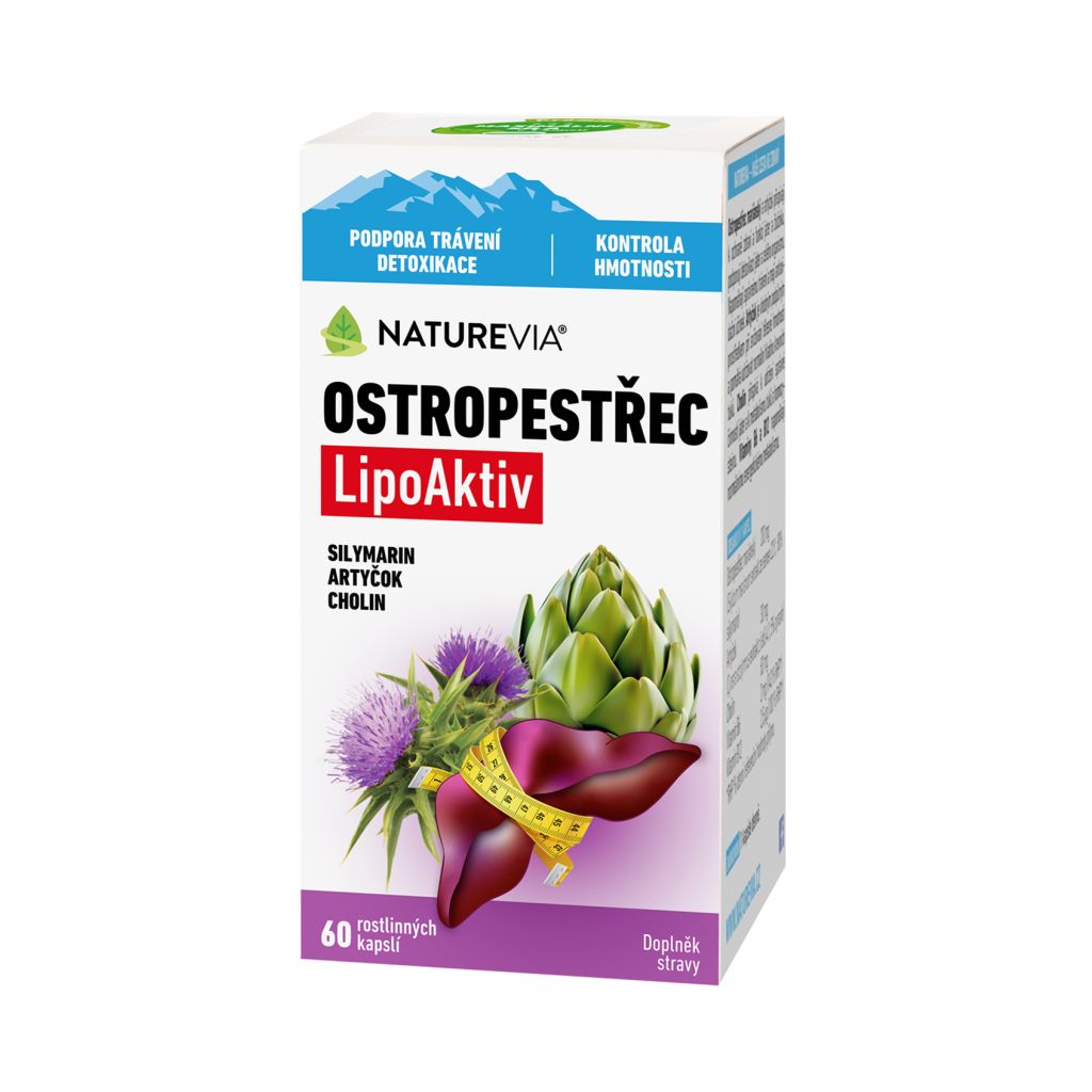 NatureVia Ostropestřec LipoAktiv 60 kapslí NatureVia