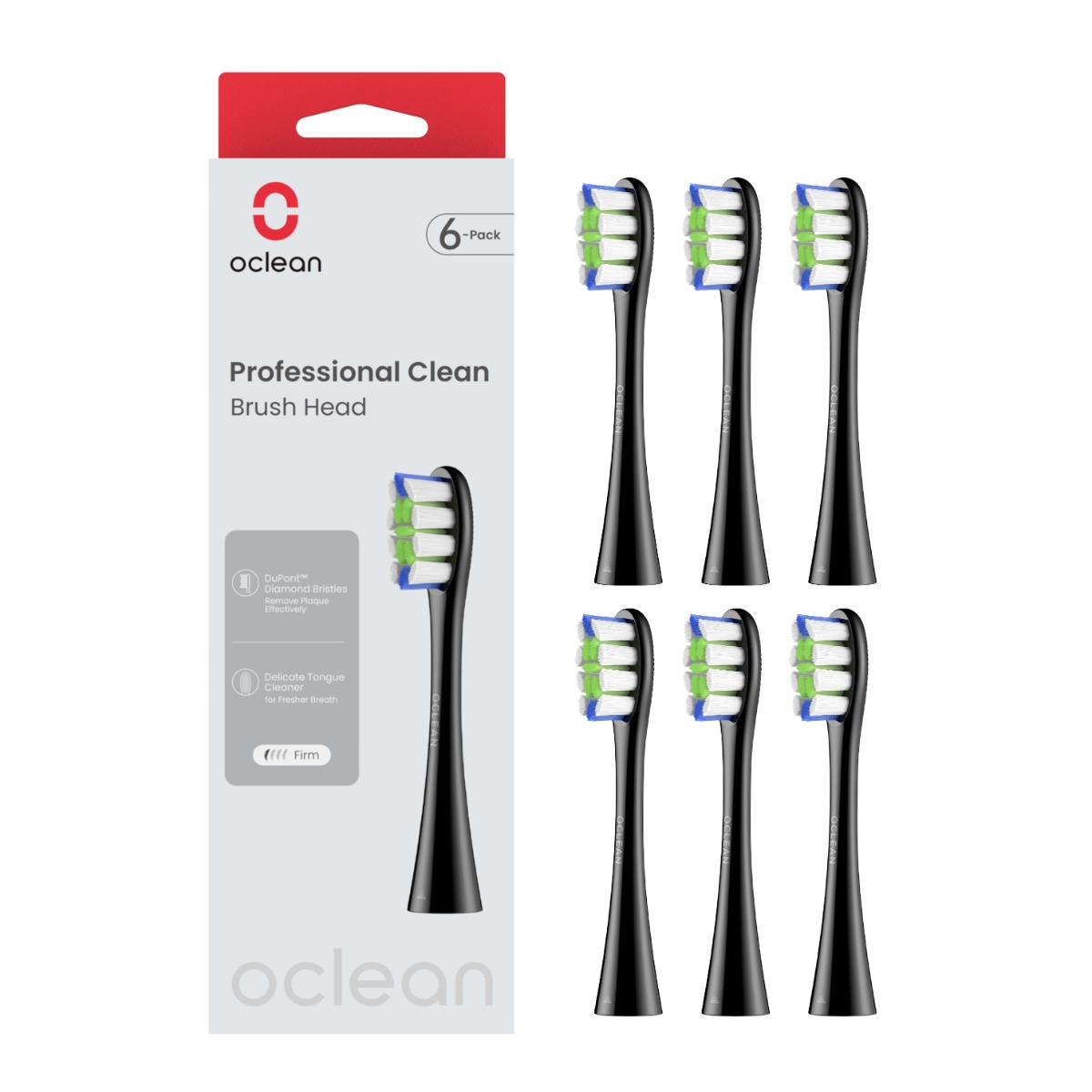 Oclean Professional Clean P1C5 B06 náhradní hlavice 6 ks černé Oclean