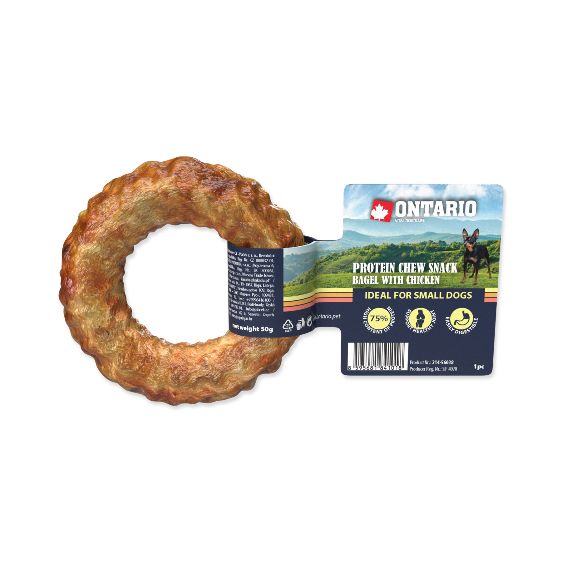 Ontario Protein Chew Snack Bagel with Chicken Ontario