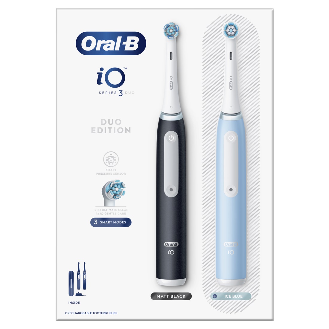 Oral-B iO Series 3 Duo elektrický zubní kartáček 2 ks Black+Ice Blue Oral-B