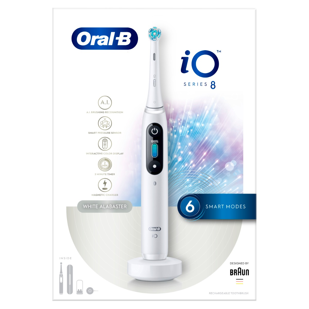 Oral-B iO Series 8 elektrický zubní kartáček White Alabaster Oral-B