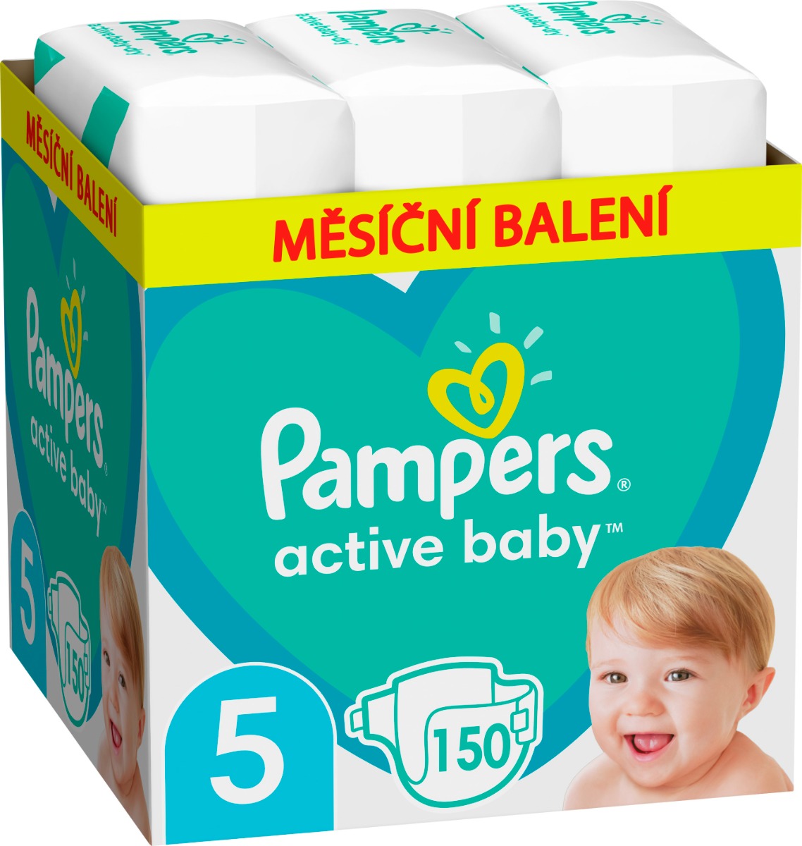 Pampers Active Baby vel. 5 Monthly Pack 11–16 kg dětské pleny 150 ks Pampers