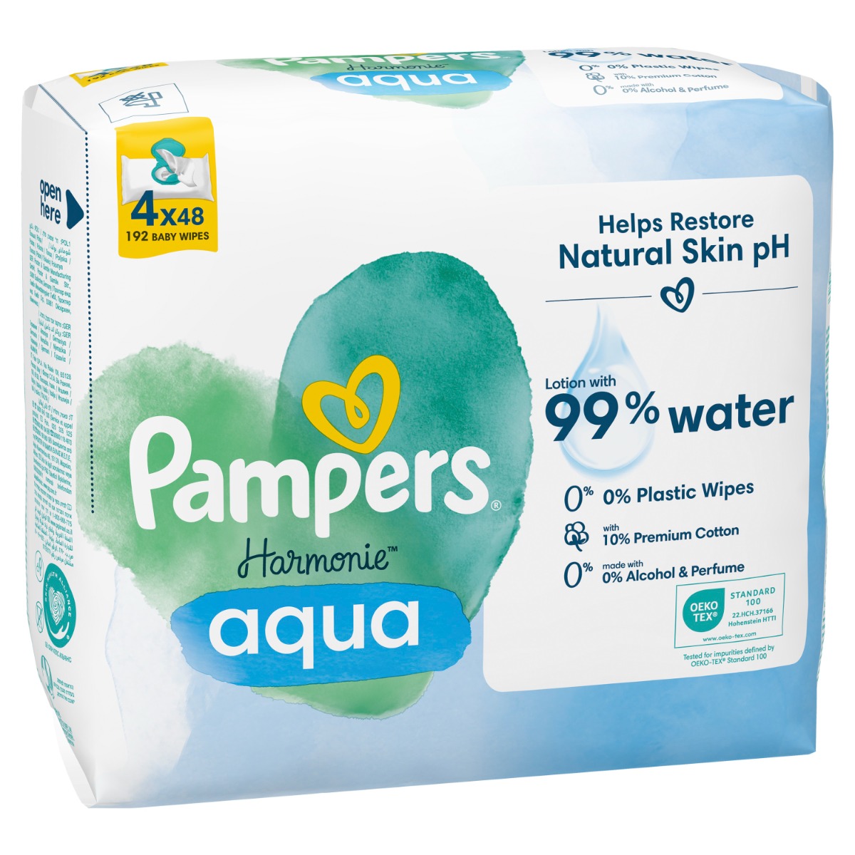 Pampers Harmonie Aqua vlhčené ubrousky 4x48 ks Pampers