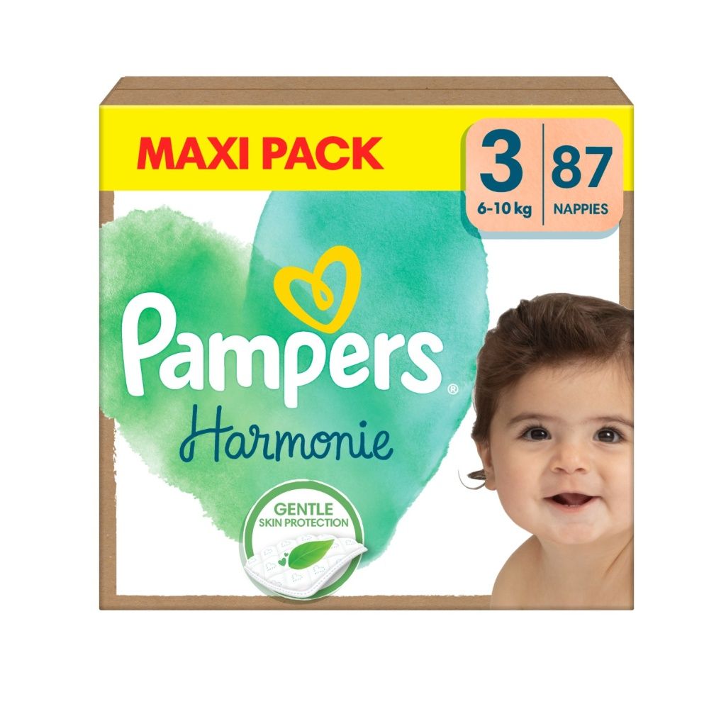 Pampers Harmonie Maxi Pack vel. 3 6–10 kg dětské pleny 87 ks Pampers