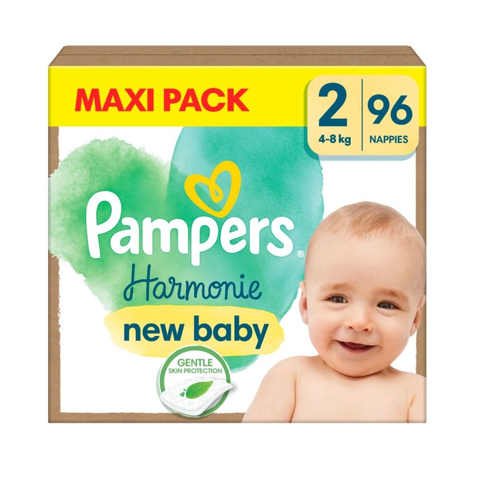 Pampers Harmonie New Baby Maxi Pack vel. 2 4–8 kg dětské pleny 96 ks Pampers