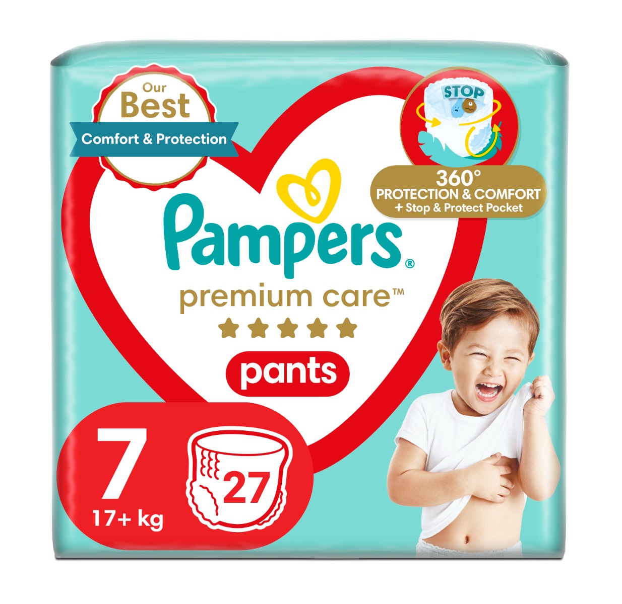 Pampers Premium Care Pants vel. 7 17+ kg plenkové kalhotky 27 ks Pampers