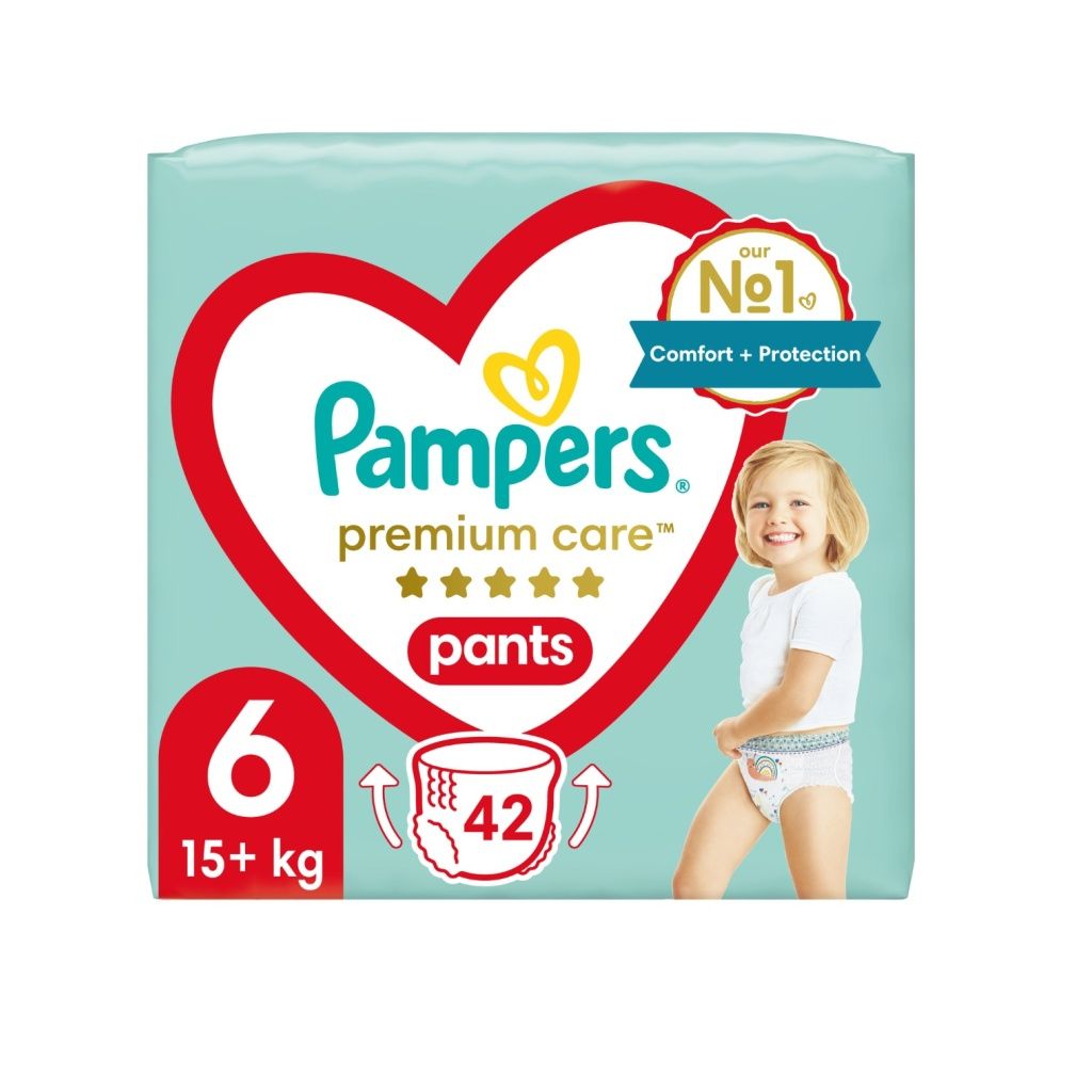 Pampers Premium Care vel. 6 15+ kg plenkové kalhotky 42 ks Pampers