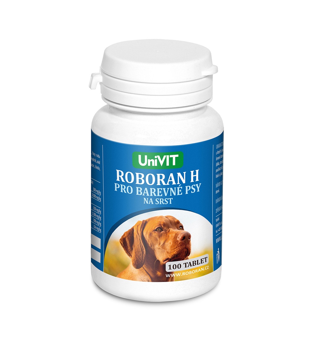 UniVIT Roboran H na srst barevných psů 100 tablet UniVIT