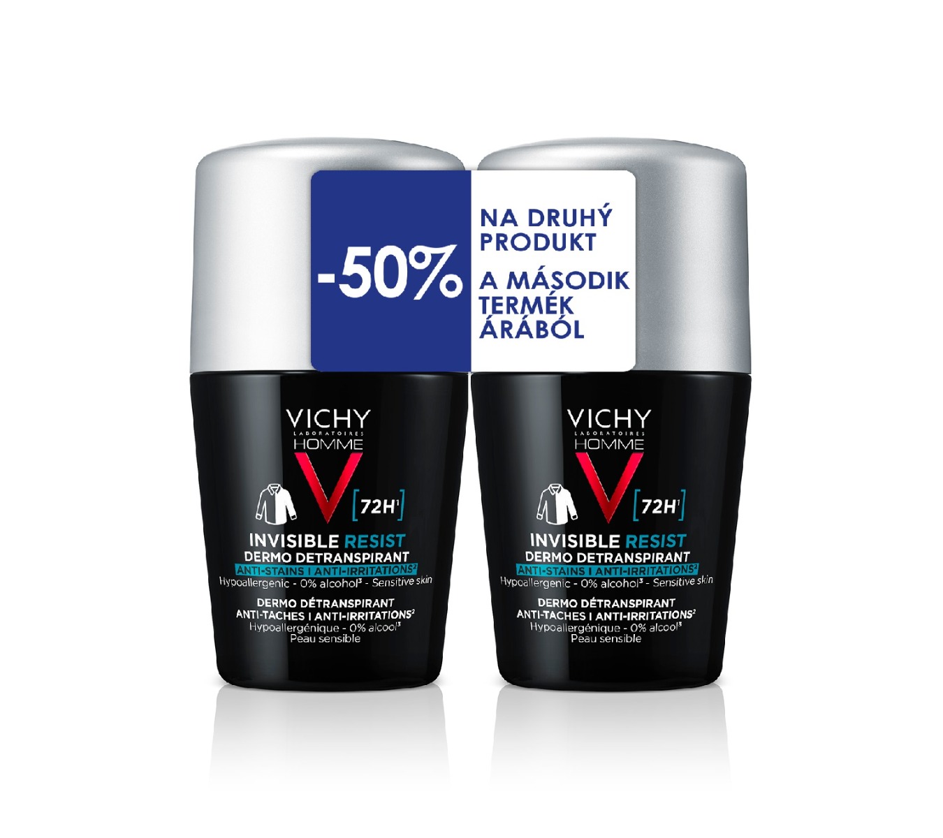 Vichy Homme Invisible Resist 72H Antiperspirant 2x50 ml Vichy