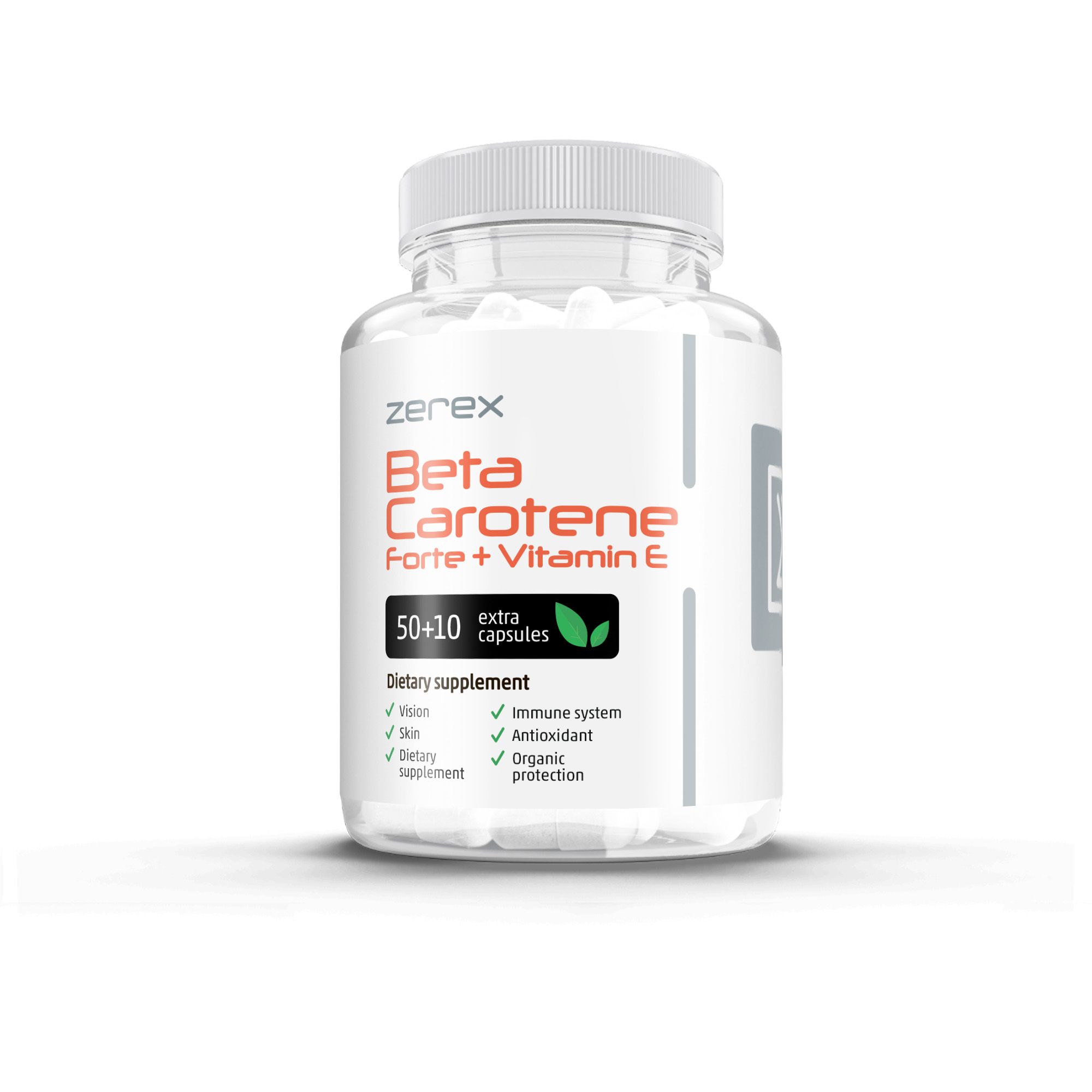 Zerex Betakaroten Forte + Vitamin E 50+10 kapslí Zerex