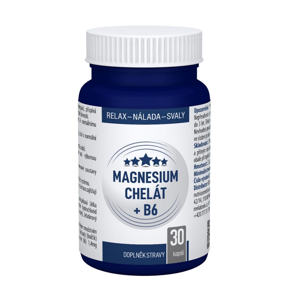 Clinical Magnesium chelát + B6 30 kapslí Clinical