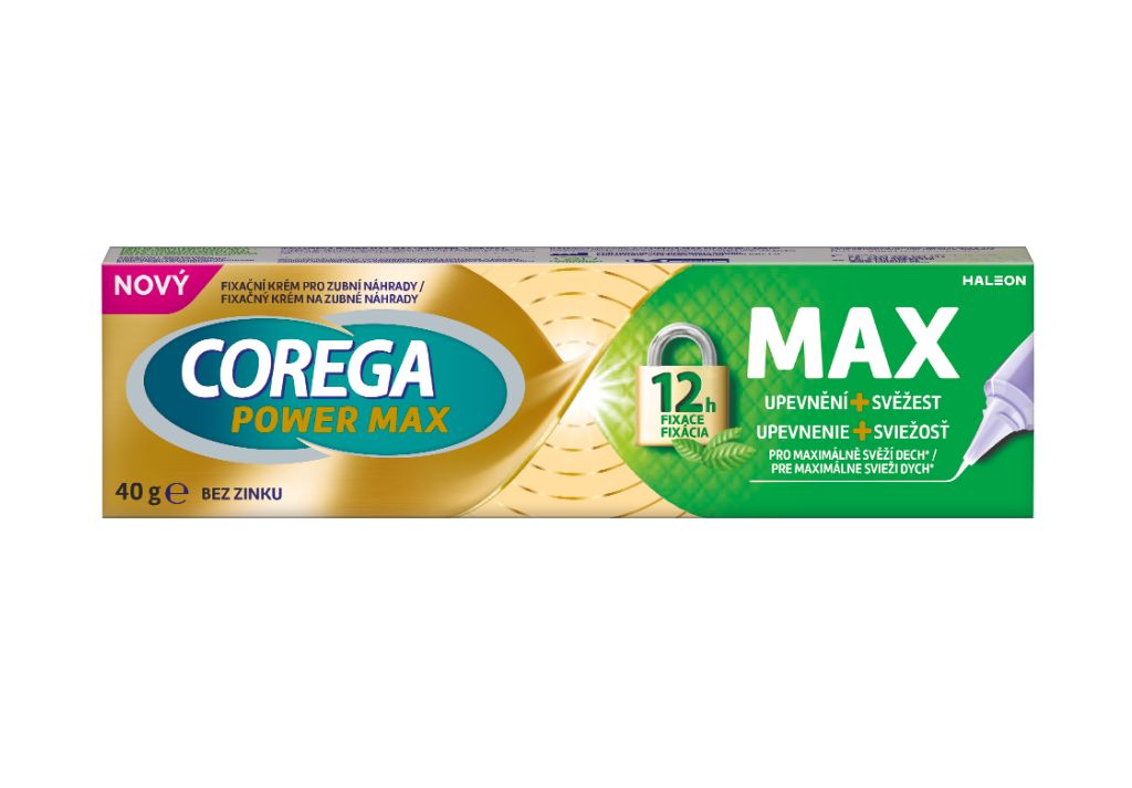 Corega Power Max Upevnění + Svěžest fixační krém 40 g Corega