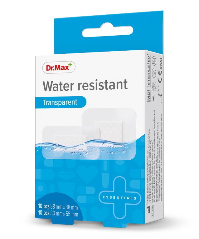 Dr. Max Water resistant Transparent 2 velikosti náplast 20 ks Dr. Max