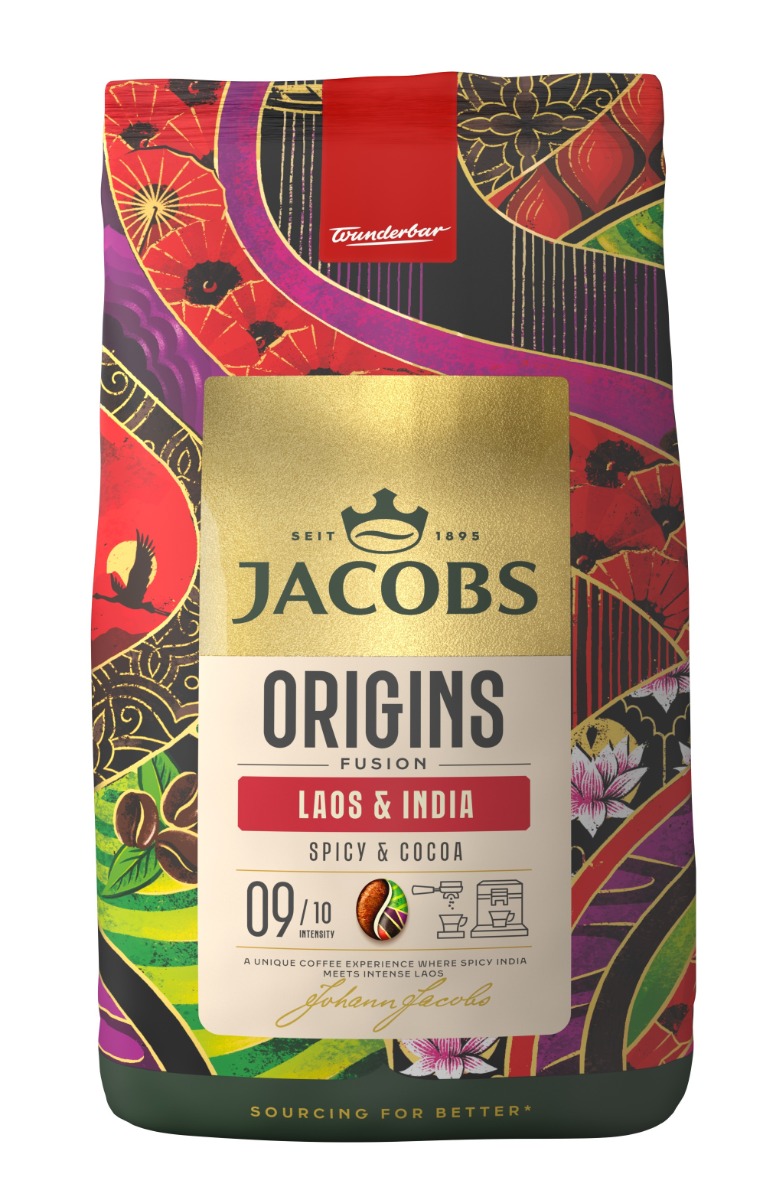 Jacobs Origins Laos & India zrnková káva 1000 g Jacobs