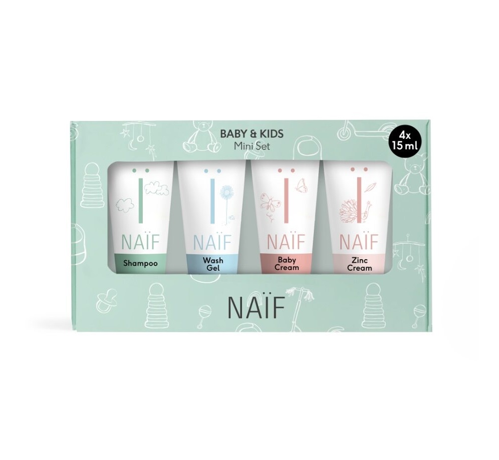 NAIF Miniatury kosmetiky pro děti a miminka Set 4x15 ml NAIF