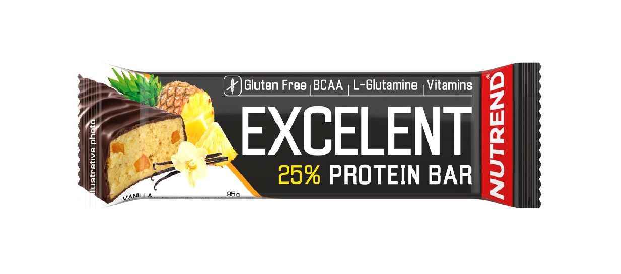 Nutrend Excelent Protein Bar vanilka s ananasem v mléčné čokoládě 85 g Nutrend