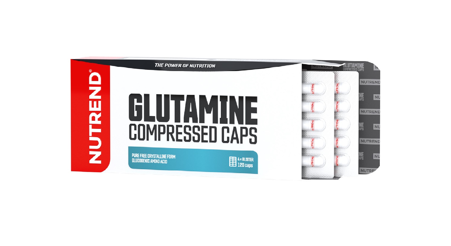 Nutrend Glutamine Compressed Caps bez příchuti 120 kapslí Nutrend